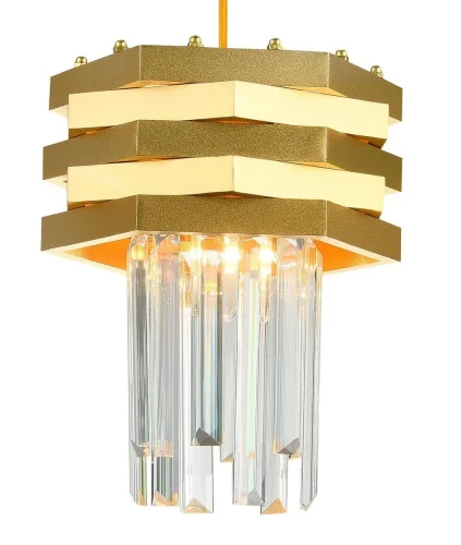 Светильник подвесной SPEAR 76013/1W GOLD Natali Kovaltseva прозрачный золотой 1 лампа, основание золотое в стиле современный  фото 2